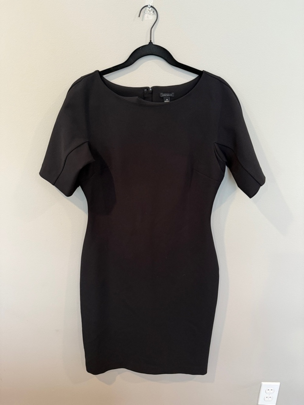 Ann Taylor Black Short-Sleeve Sheath Dress